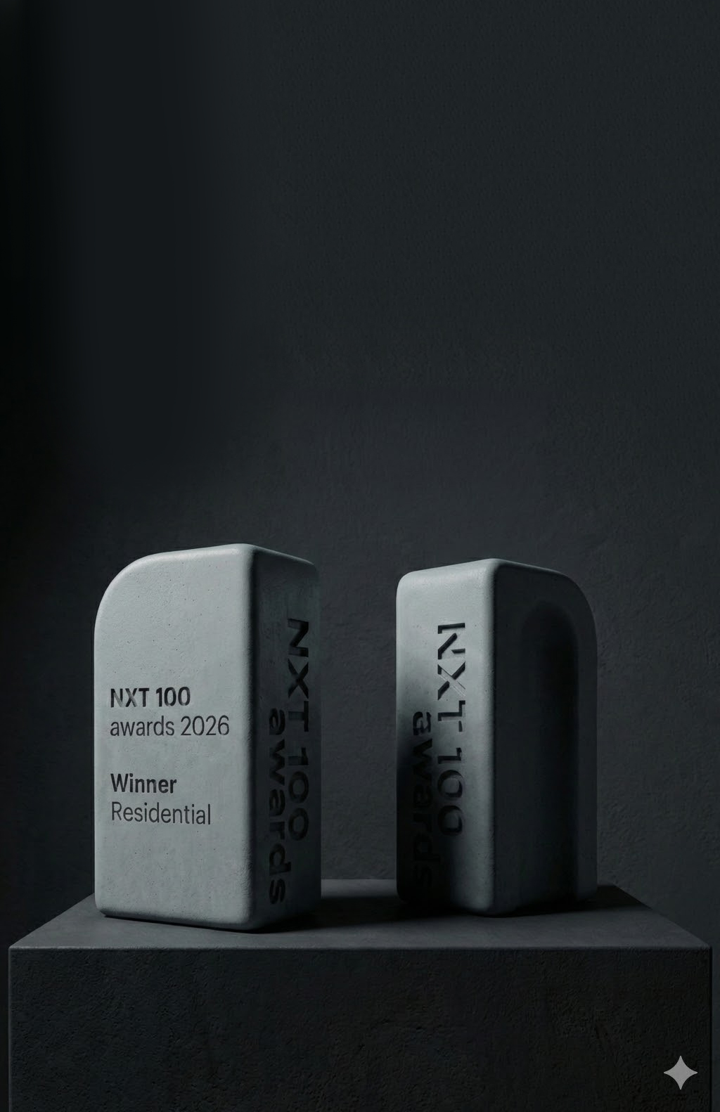 NXT 100 award trophies